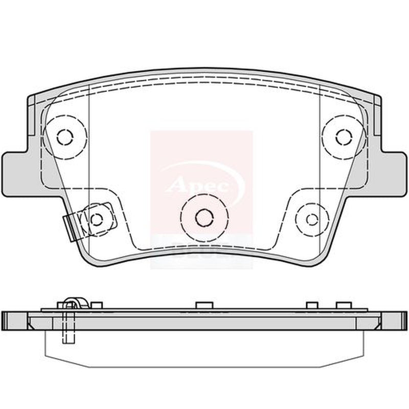 Apec Rear Brake Pad Set fits Hyundai Santa Fe IV 2018-2020 2.0 2.2