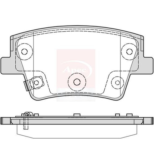 Apec Rear Brake Pad Set fits Hyundai Santa Fe IV 2018-2020 2.0 2.2