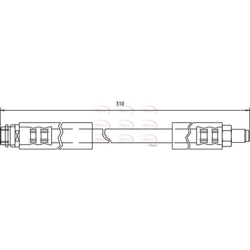 Apec Brake Hydraulic Hose Line Front fits Mercedes-Benz A-Class 1997-2004