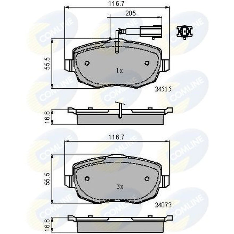 Comline Front Brake Solid Discs & Pads fits Chrysler Ypsilon 2011-2021 1.2