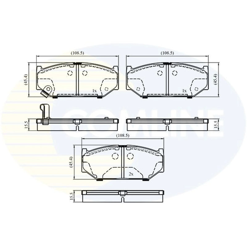 Comline 4 x Front Brake Pad Set fits Suzuki Swift III 2005-2015 1.3 1.5 1.6