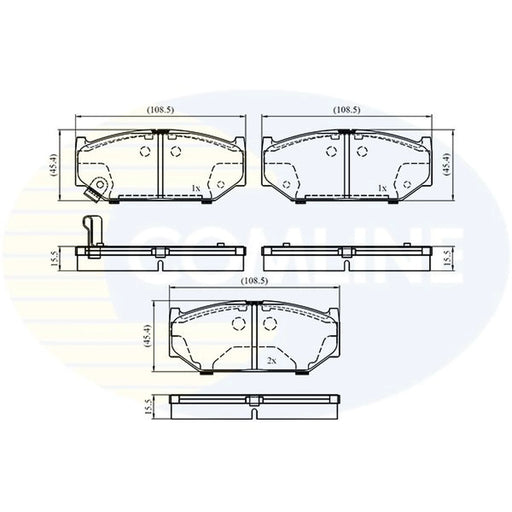Comline 4 x Front Brake Pad Set fits Suzuki Swift III 2005-2015 1.3 1.5 1.6