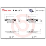 Brembo 4 x Rear Brake Pad Set fits BMW 1 Sports Hatch 2011-2019