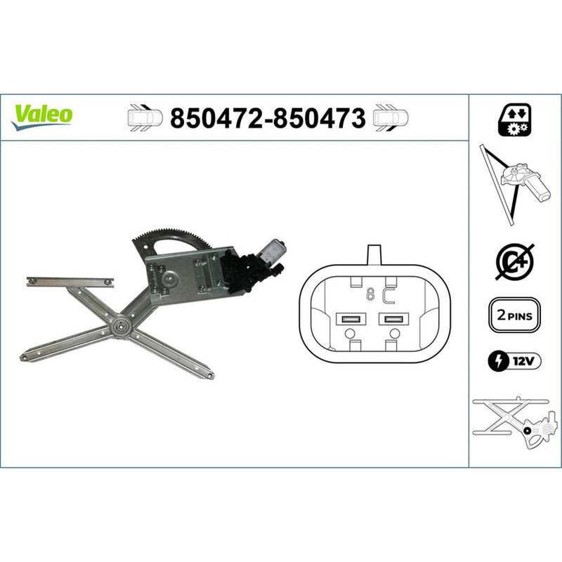 Valeo Electric Window Regulator Lifter Left Front 850472