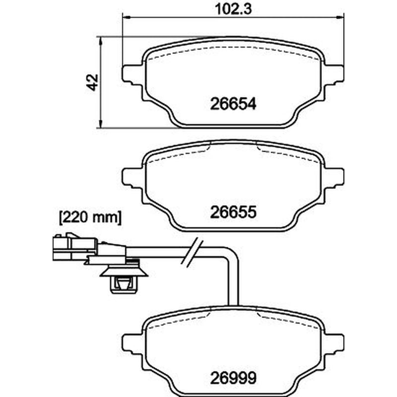 Mintex Rear Brake Pad Set fits Mercedes-Benz Citan Box Body/Mpv 2021 on