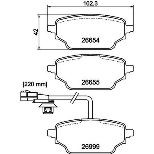 Mintex Rear Brake Pad Set fits Mercedes-Benz Citan Box Body/Mpv 2021 on