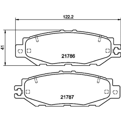Mintex Rear Brake Pad Set fits Lexus Ls 1989-2000