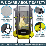 Dellonda 55" Mini Trampoline with Safety Enclosure Net Dellonda  - Dynamic Drive