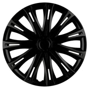16" Black Multi-Spoke Wheel Trims Hub Caps Covers Protectors Set of 4 ABS Versaco  - Dynamic Drive
