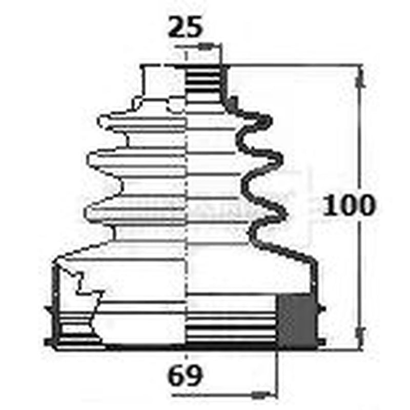 Borg & Beck Drive Shaft Bellow Kit transmission sided BCB6129