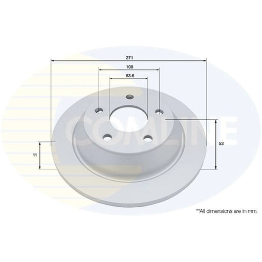Comline 2 x Solid Brake Discs fits Ford Puma 2019-2020 1.0 1.5