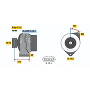 Bosch Car Alternator 12V 0 986 046 040