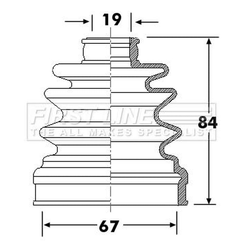First Line Drive Shaft Bellow Kit Rear Left fits Hyundai IX35 2010-2015