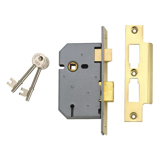 Union 2277 3 Lever Mortice Sashlock Polished Brass 65mm 2.5in Box UNION - Dynamic Drive