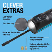 Ring Handheld Digital Tyre Inflator Air Compressor USB LED Cordless Ring Automotive - Dynamic Drive