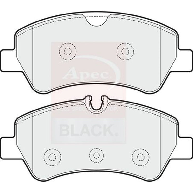 Apec Black Rear Brake Pad Set fits Ford Tourneo Custom V362 Bus 2012-2023