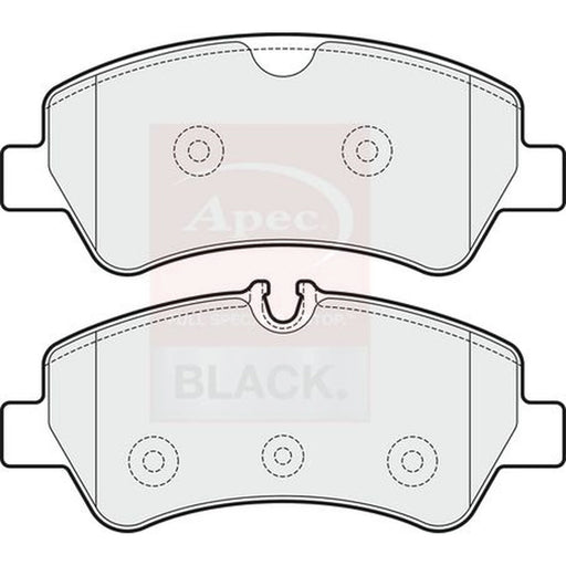Apec Black Rear Brake Pad Set fits Ford Tourneo Custom V362 Bus 2012-2023
