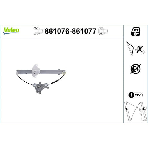 Valeo Electric Window Regulator Lifter Left Rear 861076