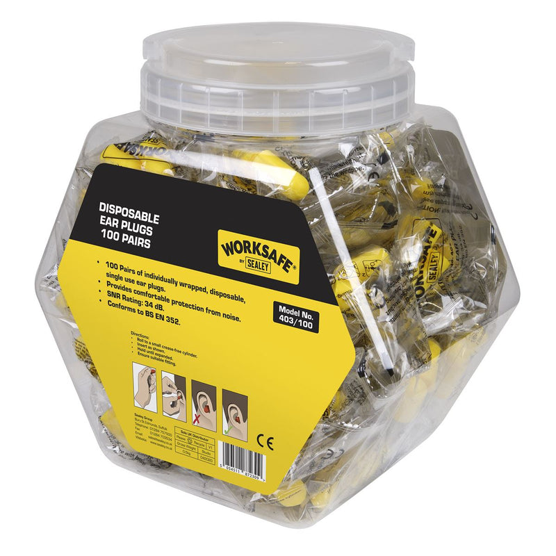 Worksafe Worksafe Disposable Ear Plugs - 100 Pairs 403/100 Worksafe - Dynamic Drive