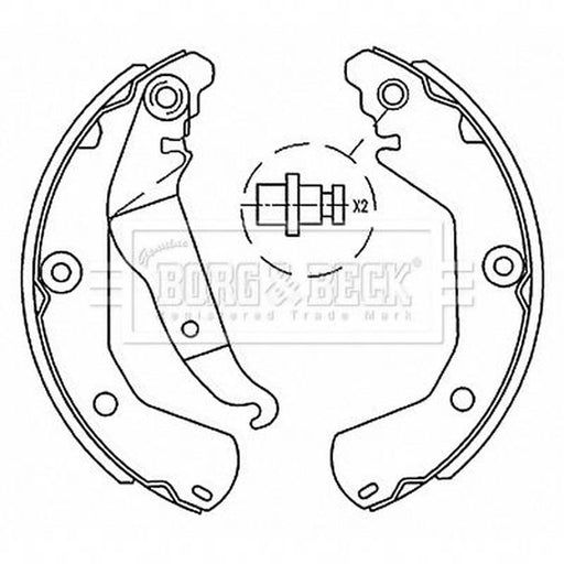 Borg & Beck Brake Shoe Set Axle Kit BBS6517