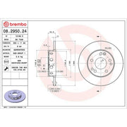 Brembo 2 x Solid Brake Discs fits Mercedes-Benz 190 1982-1993