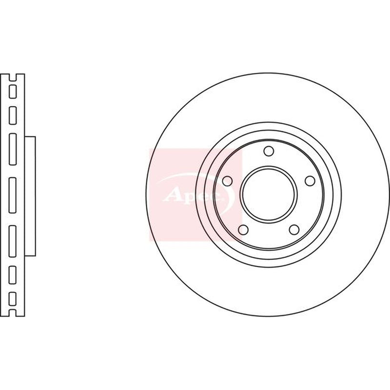 Apec Front Brake Vented Discs & Pads fits Nissan Juke 2014-2019 1.6