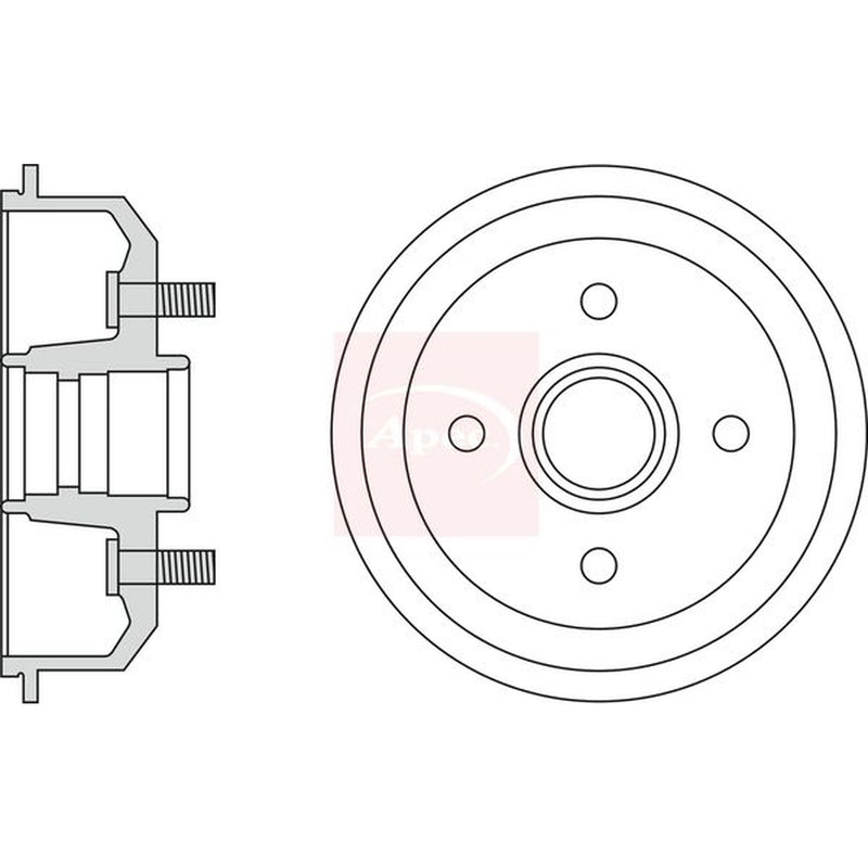 Apec Brake Drum Assembly Rear fits Ford Courier Box Body/Mpv 1991-1996 1.3 1.8