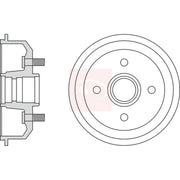 Apec Brake Drum Assembly Rear DRM9123