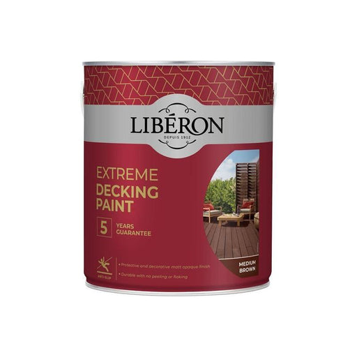 Liberon Extreme Decking Paint Medium Brown 2.5 litre Liberon - Dynamic Drive