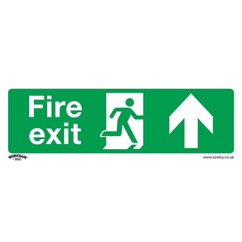 Sealey Safe Conditions Safety Sign Fire Exit (Up) Rigid Plastic Pack of 10 Sealey - Dynamic Drive