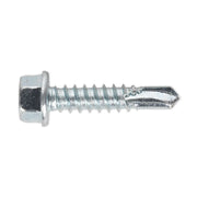 Sealey Self Drilling Screw 5.5 x 25mm Hex Head Zinc Pack of 100 SDHX5525 Sealey - Dynamic Drive