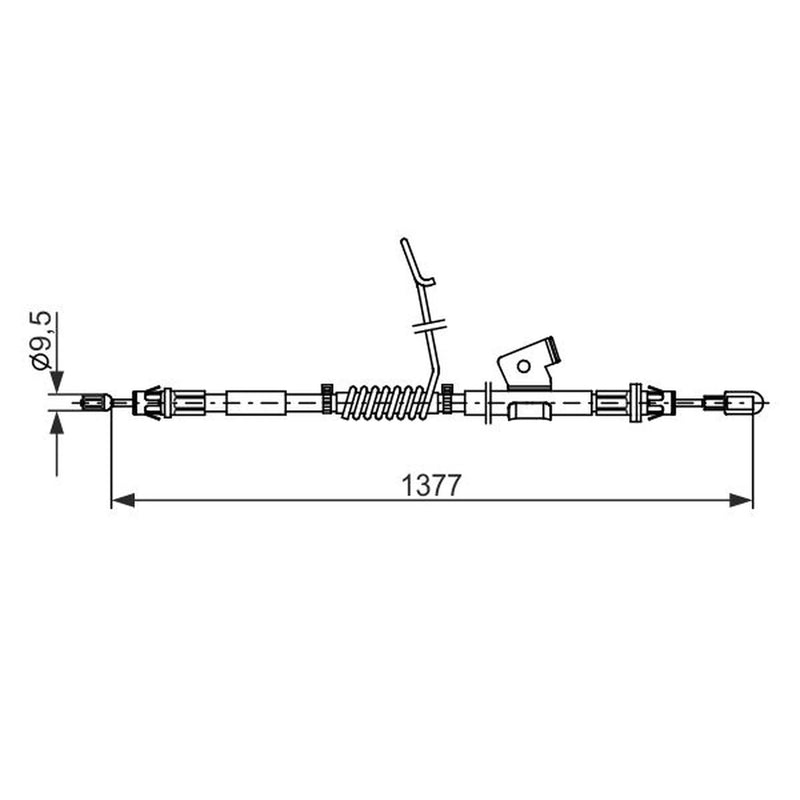 Bosch Handbrake Cable Rear fits Ford Transit Custom V362 2012-2023 2.2