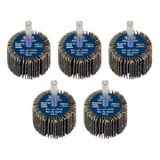 Sealey 40 x 30mm Abrasive Flap Wheel on 6mm Shaft Assorted Grit - Pack of 5 Sealey - Dynamic Drive