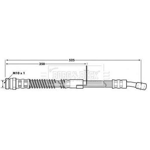 Borg & Beck Brake Hydraulic Hose Line Front Left BBH7012