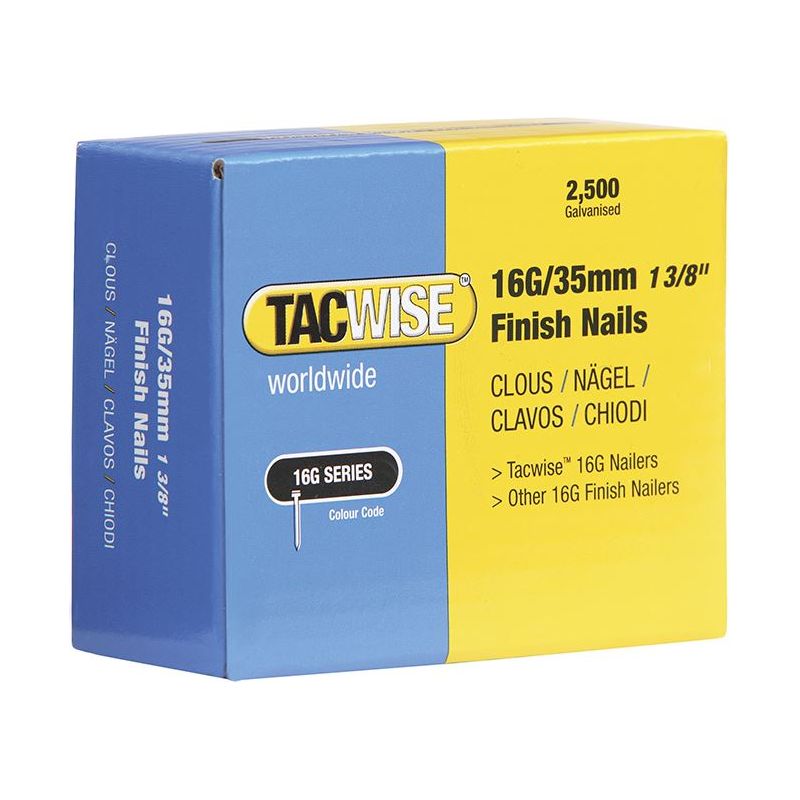 Tacwise 16 Gauge Straight Finish Nails 25mm (Pack 2500) Tacwise - Dynamic Drive