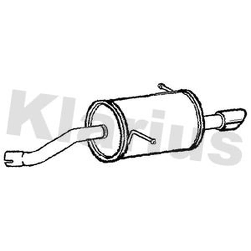 Klarius Box With Tail Pipe Rear fits Ford Fiesta VII 2019-2021 1.0