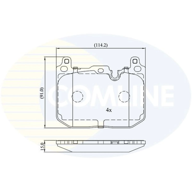 Comline 4 x Front Brake Pad Set fits BMW 1 2019-2020