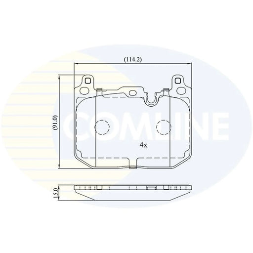 Comline 4 x Front Brake Pad Set fits BMW 1 2019-2020