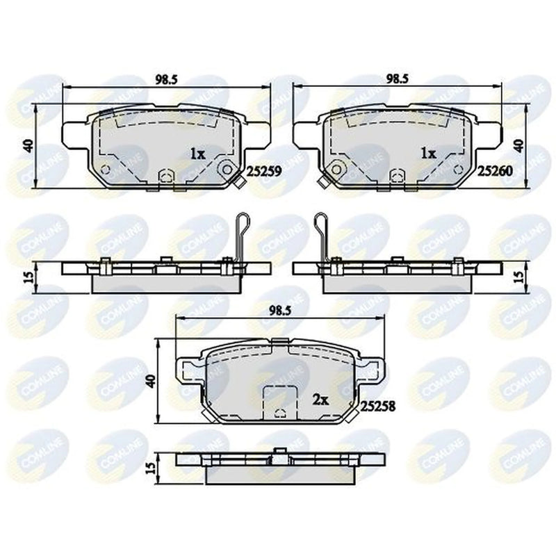 Comline Rear Brake Solid Discs & Pads fits Suzuki SX4 S-Cross 2013-2022 1.6
