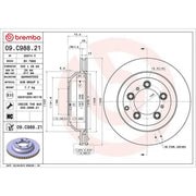 Brembo 2 x Brake Discs fits Porsche Cayenne 2017-2023 2.9 3.0 4.0