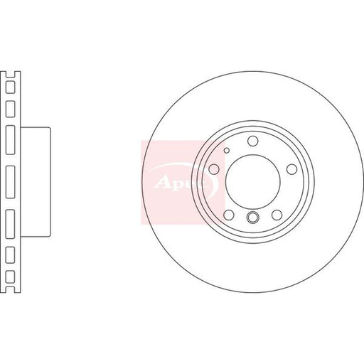 Apec 2 x Vented Brake Discs fits BMW 5 1996-2004