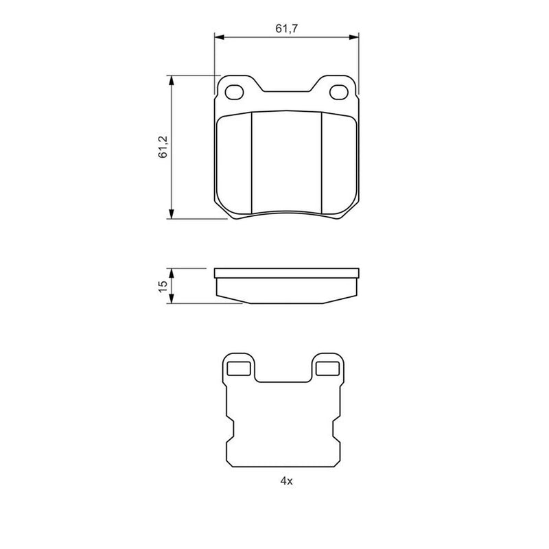 Bosch Front & Rear Pads fits Vauxhall Carlton 1986-1994 1.8 2.0 2.2 2.3