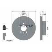 Textar 2 x Vented Front Brake Discs 92288403-x2