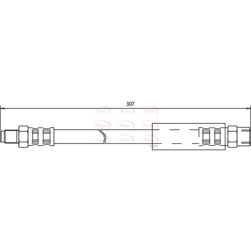Apec Brake Hydraulic Hose Line Rear fits Audi 80 B4 1992-1995 2.6