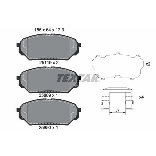 Textar Front Brake Pad Set 2511901