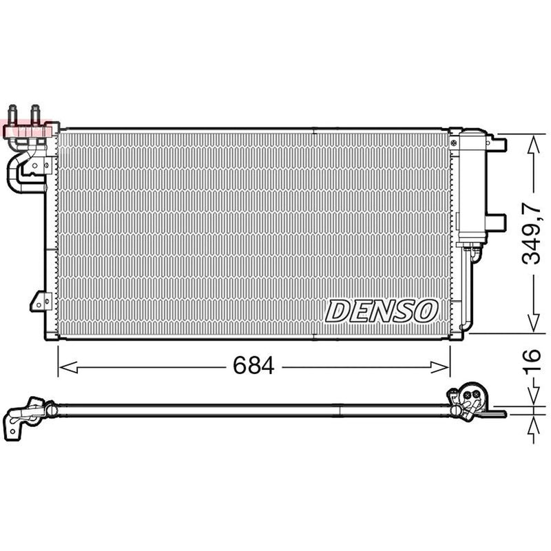 Denso Air Conditioning Condenser fits Ford C-Max II 2015-2019 1.5 2.0