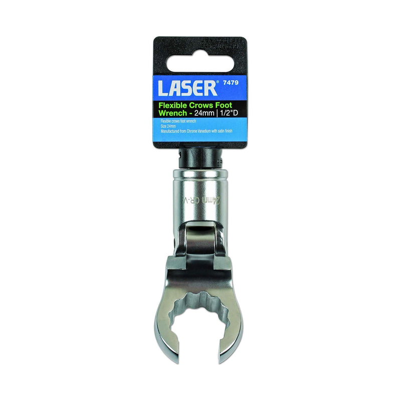 Laser Flexible Crows Foot Wrench 1/2"D 24mm 7479 Laser - Dynamic Drive