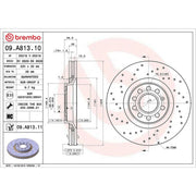 Brembo 2 x / Brake Discs fits Audi A4 B7 2004-2008 1.8 2.0 2.5 2.7 3.0 3.2