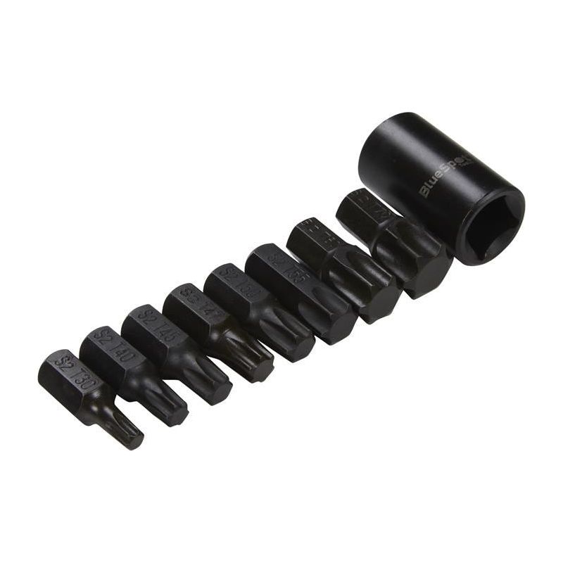 Bluespot Tools 1/2in Impact TORX Bit Set, 9 Piece BlueSpot Tools - Dynamic Drive