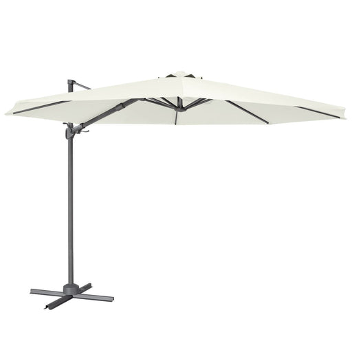 Dellonda Cantilever Parasol with 360 Rotation, Tilt & Cover 3m - Cream Dellonda - Dynamic Drive